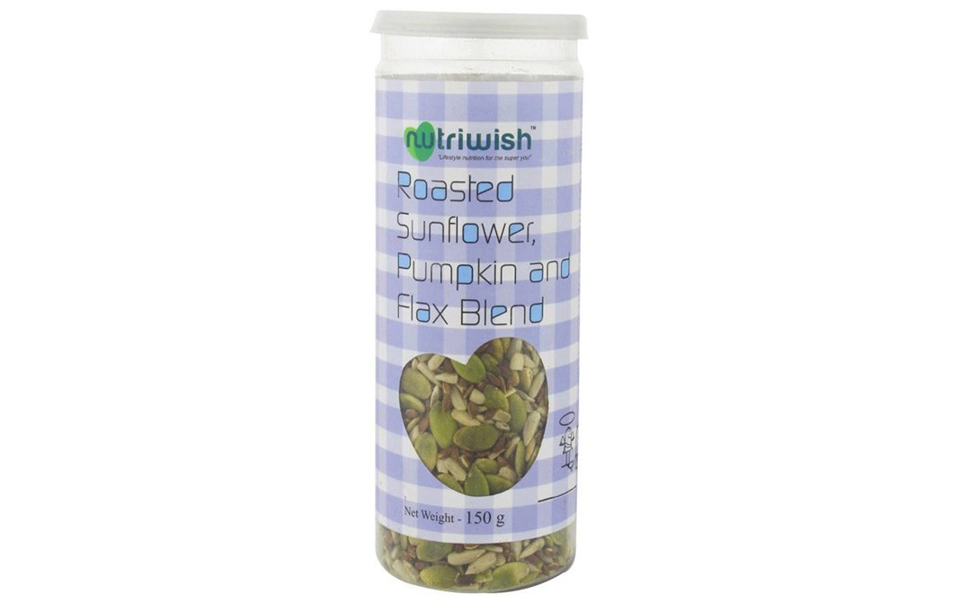 Nutriwish Roasted Sunflower, Pumpkin And Flax Blend   Plastic Jar  150 grams